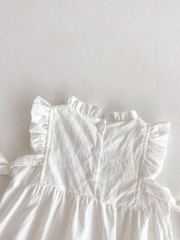 氣質碎花刺繡側綁繩包屁衣 