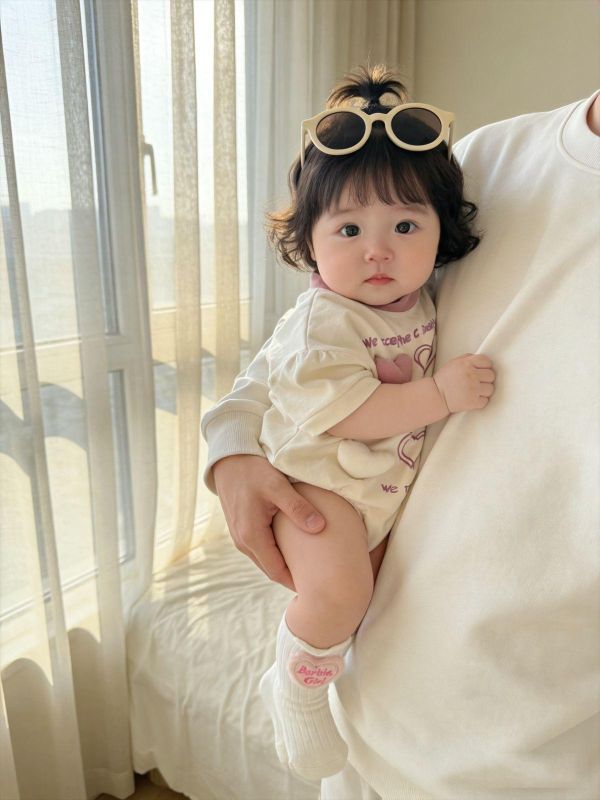 立體愛心可愛印花包屁衣(2色) 