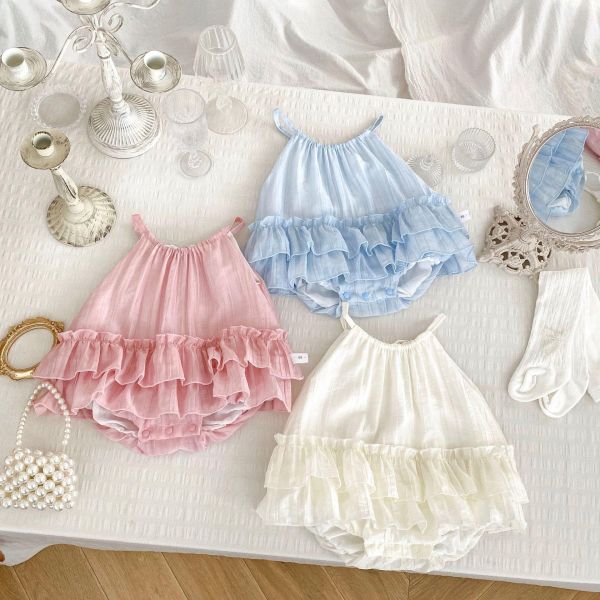 甜美糖果色細肩蛋糕包屁裙 