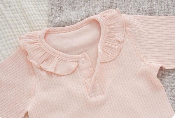 新生兒純棉素色包屁衣+兔耳帽 