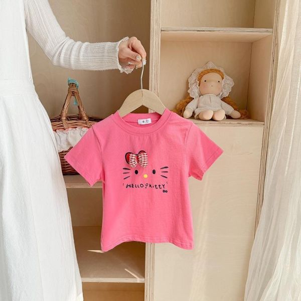 立體蝴蝶結貓咪印花上衣 