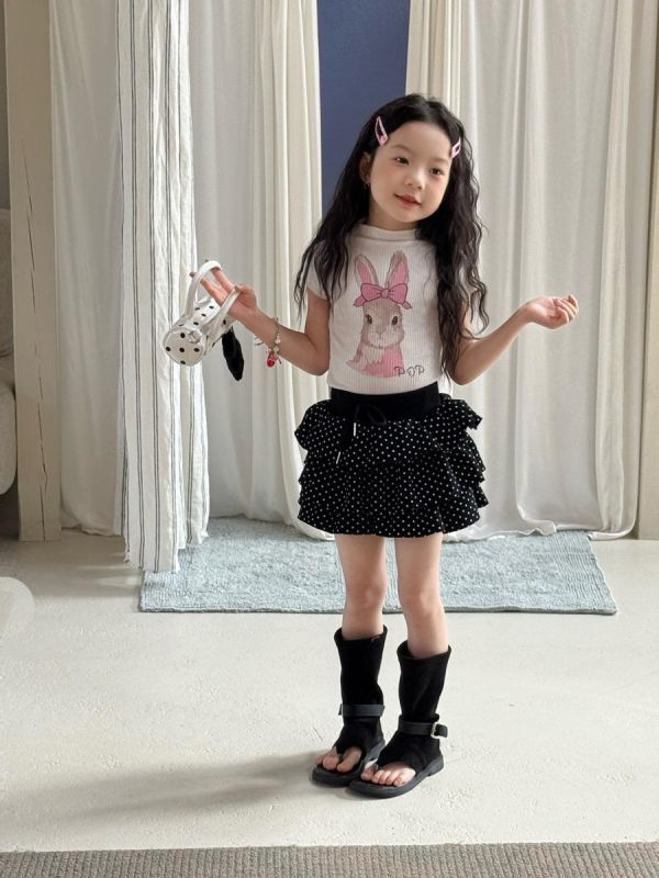 可愛動物印花螺紋彈力背心(3色) 