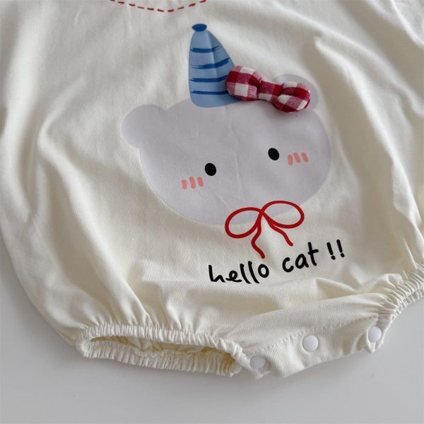 生日帽小熊可愛連袖包屁衣 