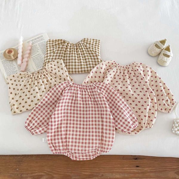 紗布棉鬆緊甜美包屁衣 