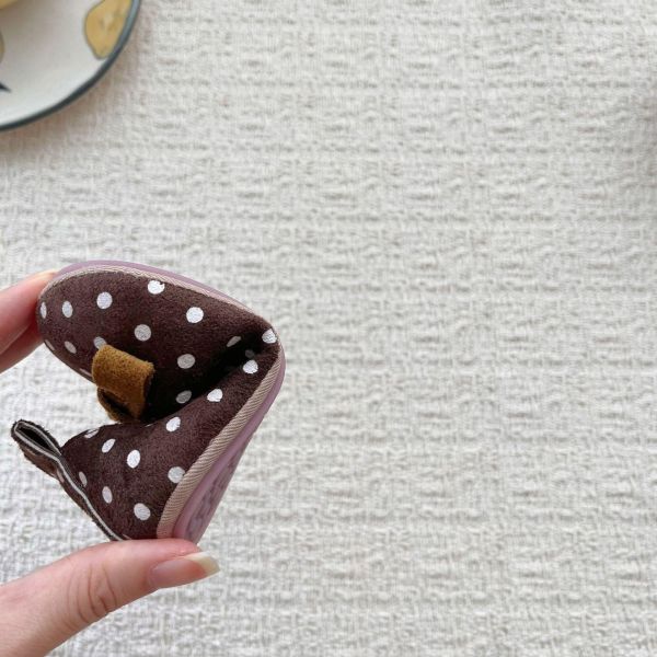 牛絨復古點點學步娃娃鞋 