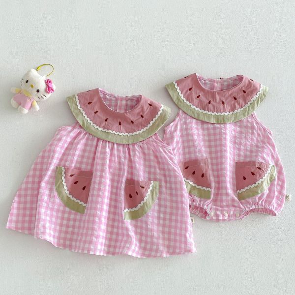 姐妹款-夏日清爽可愛西瓜包屁衣/洋裝 