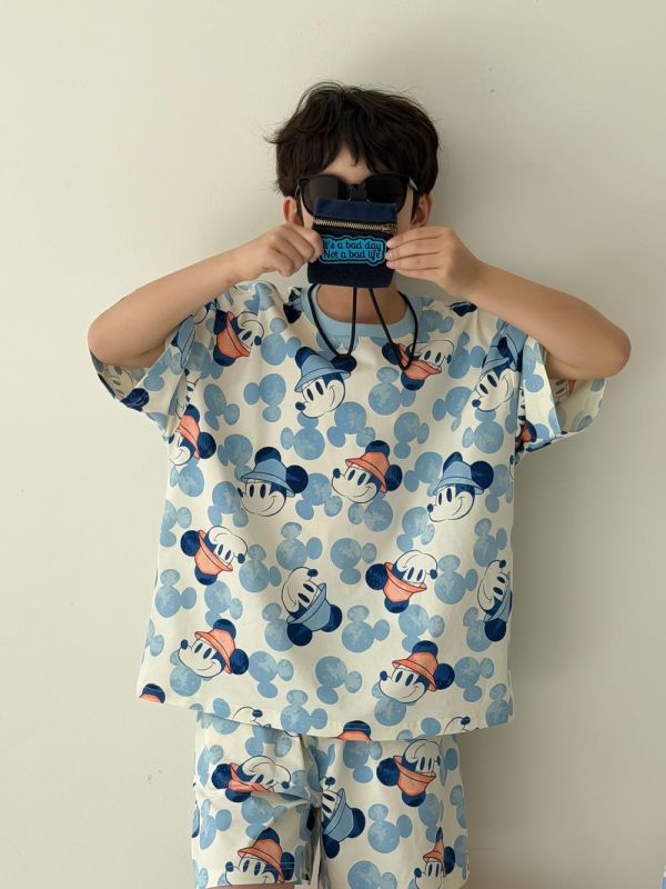 男女童滿版米奇印花套裝/連身裙 