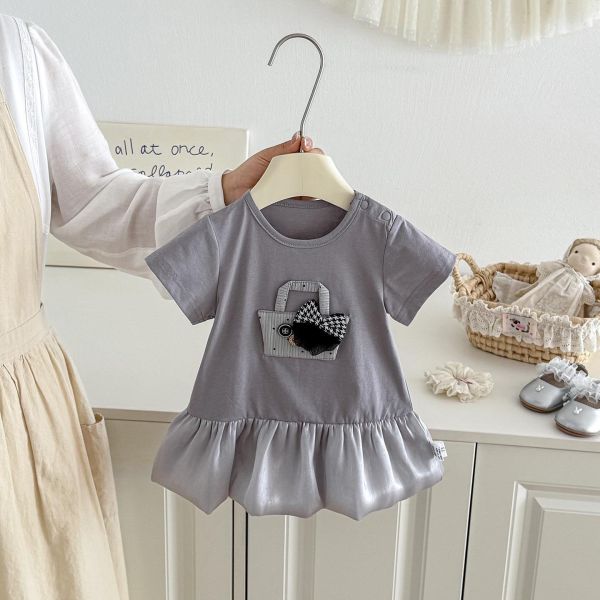 酷甜手提包緞面長版連身裙 