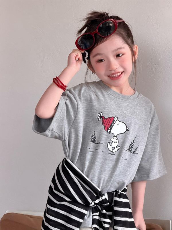 可愛卡通史努比印花T恤上衣 