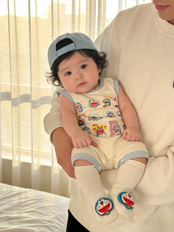 可愛小叮噹印花背心式連身裝 