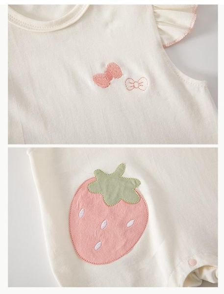 可愛刺繡親膚飛袖連身裝(3色) 