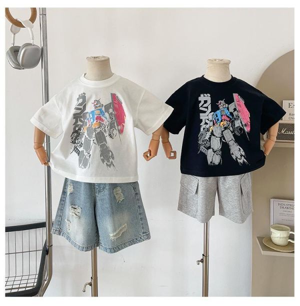 帥氣鋼鐵機器人印花T恤上衣 