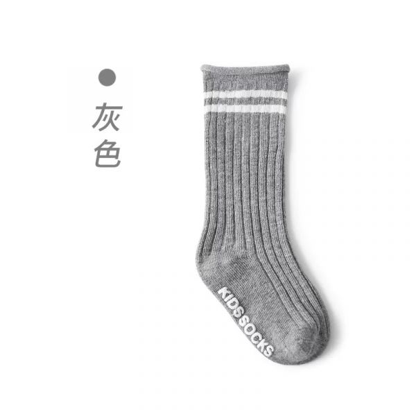 卷邊雙槓新生兒止滑長筒襪 