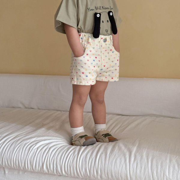 可愛薯條/字母/小花/愛心休閒短褲 