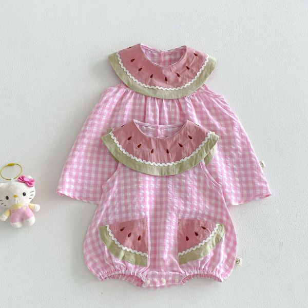 姐妹款-夏日清爽可愛西瓜包屁衣/洋裝 