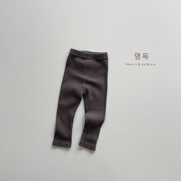 百搭螺紋彈力素色/條紋打底褲 