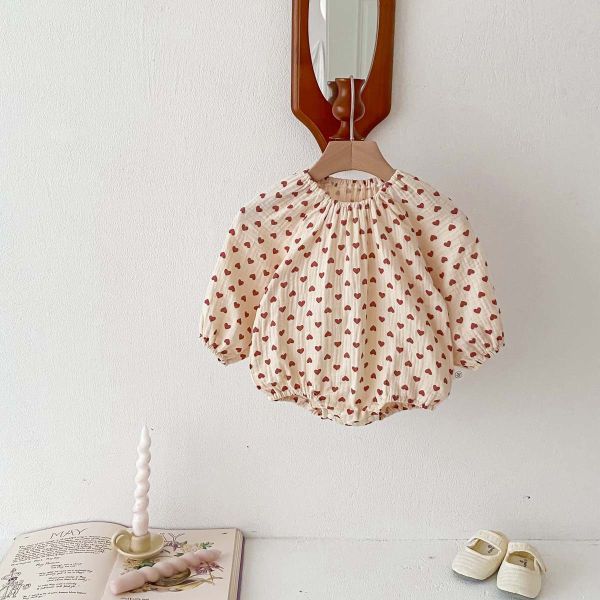 紗布棉鬆緊甜美包屁衣 