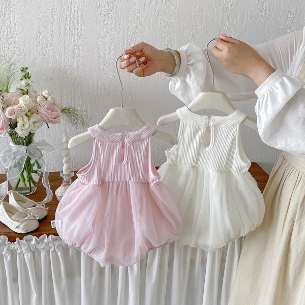 小香風立體小花削肩包屁衣 