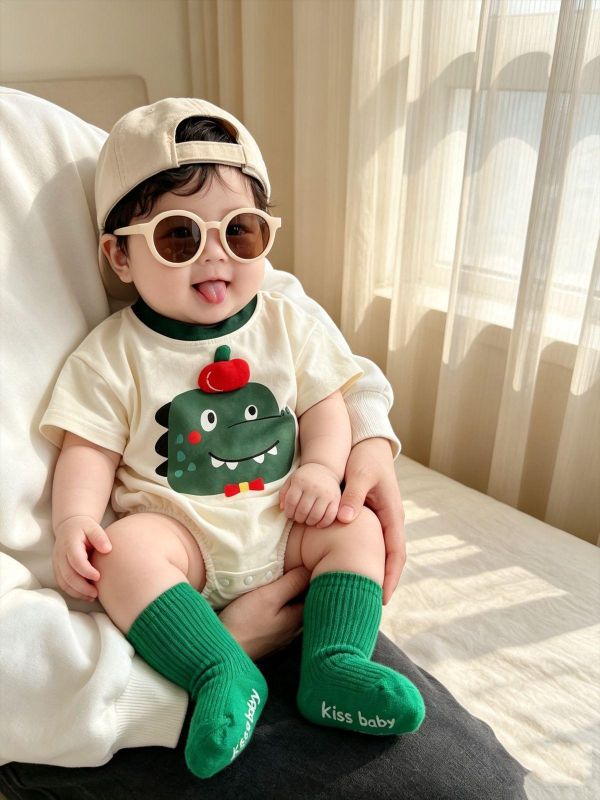 立體狗狗/恐龍可愛包屁衣(贈襪) 