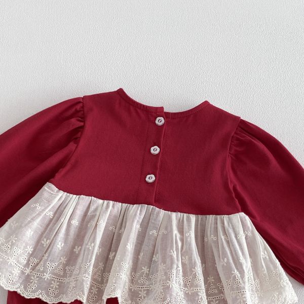 假兩件吊帶蕾絲包屁裙 