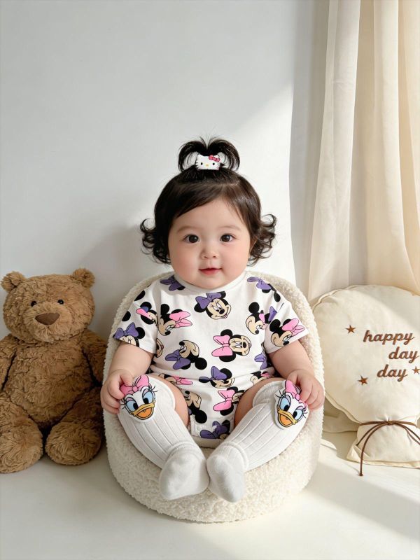 滿版米妮可愛印花包屁衣 