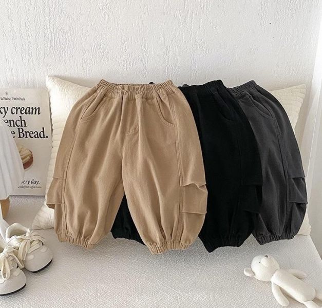 百搭素色小標素色束口褲 