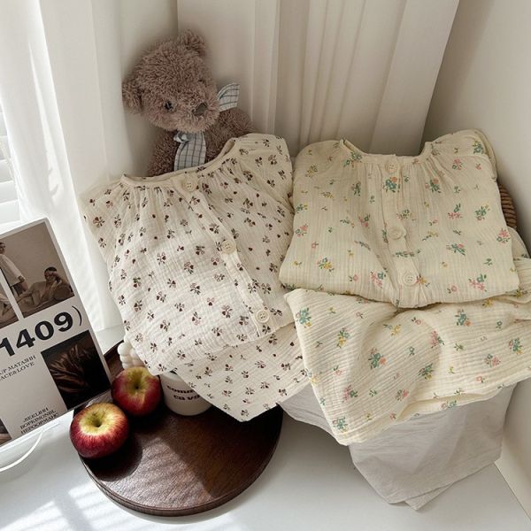 紗布棉透氣居家睡衣套裝 