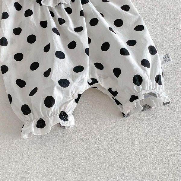 後開釦點點花領連身裝 