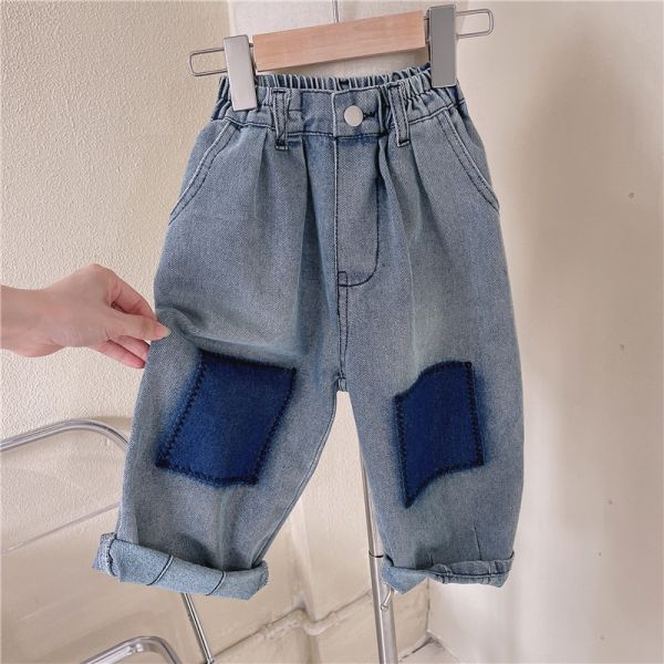 經典條紋上衣/補丁休閒牛仔褲 