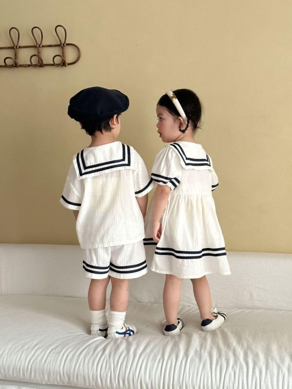 男女童海軍風兩件式套裝/洋裝 