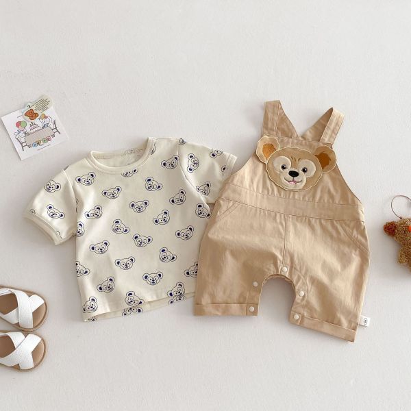 滿版達菲熊包屁衣/上衣/吊帶長褲 