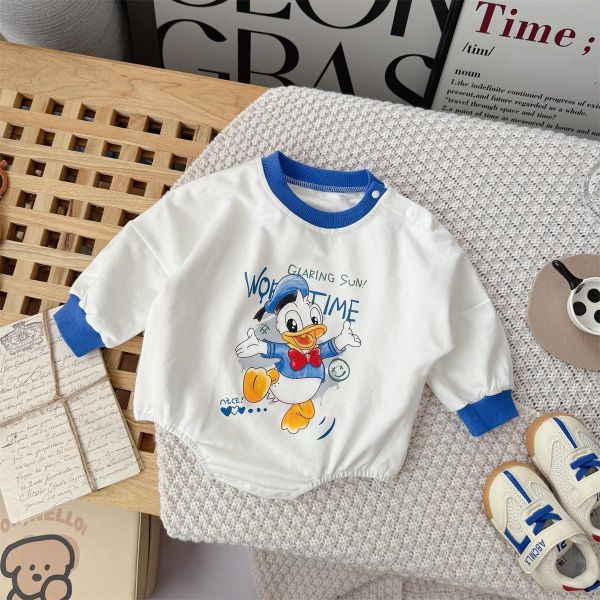 Q版唐老鴨印花棉質包屁衣 