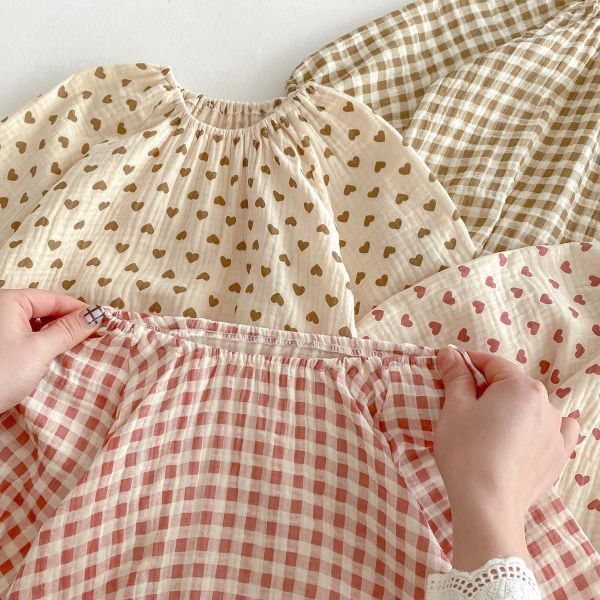 紗布棉鬆緊甜美包屁衣 