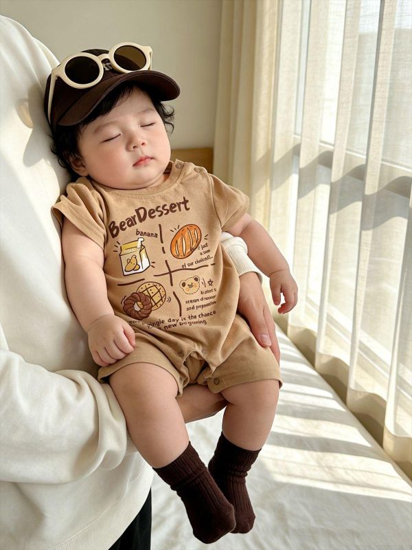 咖色麵包牛奶/米妮連身裝 