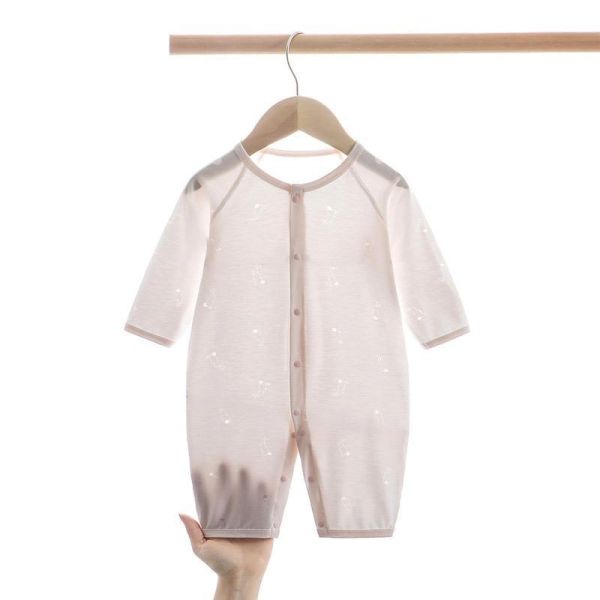 新生兒燒花透氣超薄短袖/長袖連身裝 