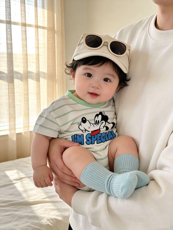 可愛高飛條紋寬鬆包屁衣(2色) 