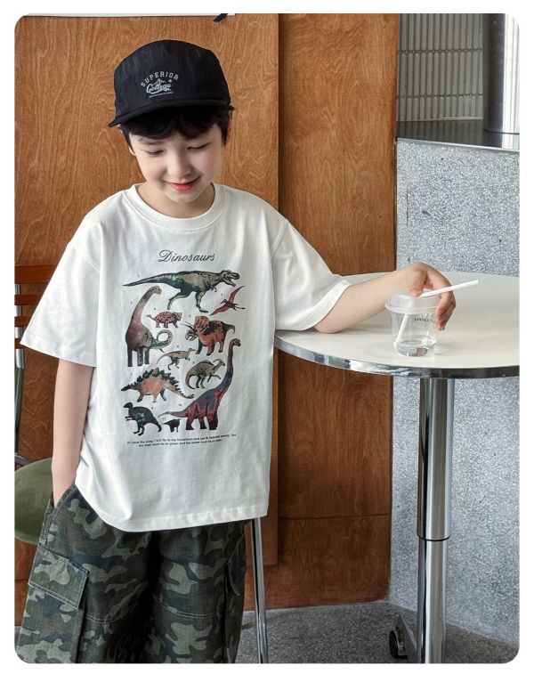溫變色恐龍印花T恤上衣 