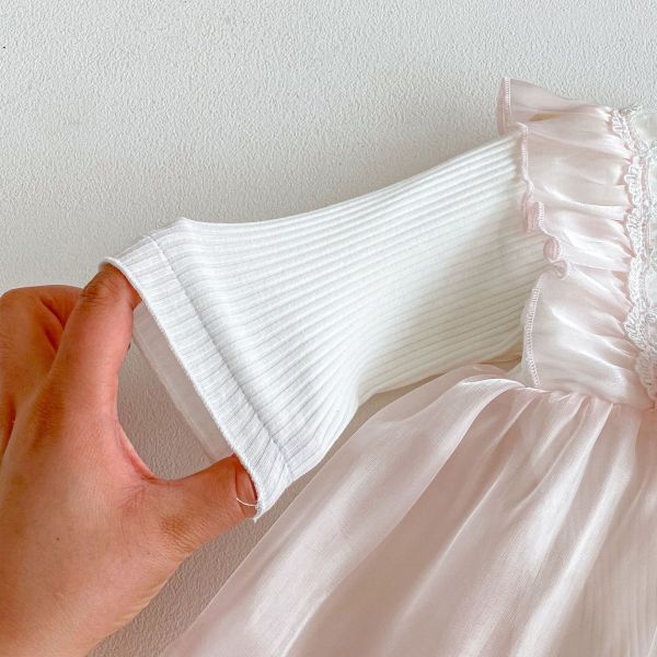 公主蝴蝶結假兩件短/長袖包屁裙(含頭飾) 