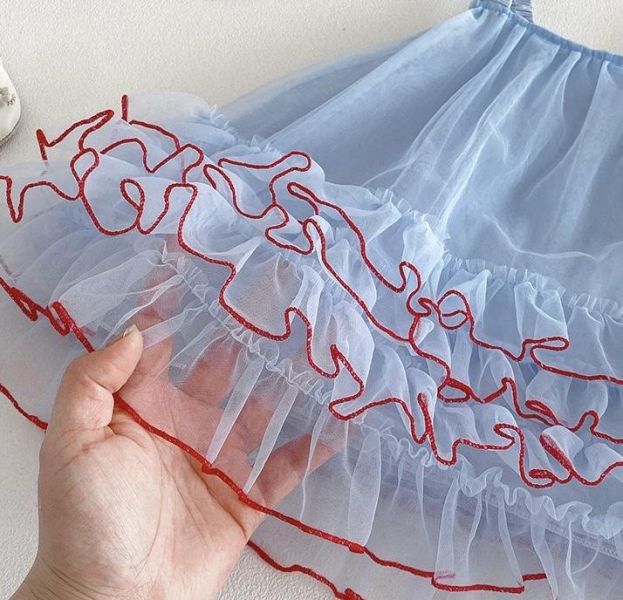 氣質甜美背帶網紗蛋糕連身裙 