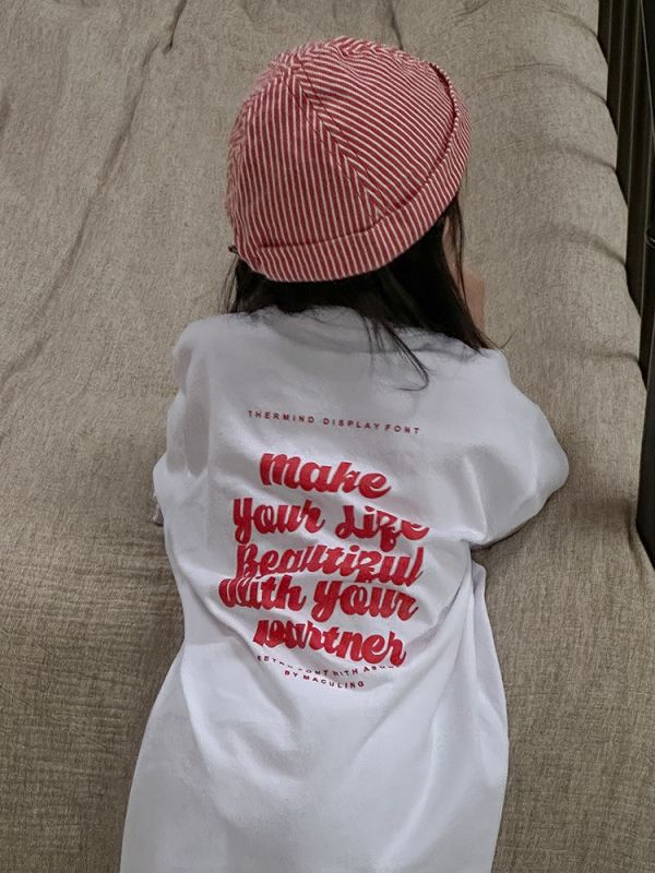 可愛搞怪女孩長版連身裙 