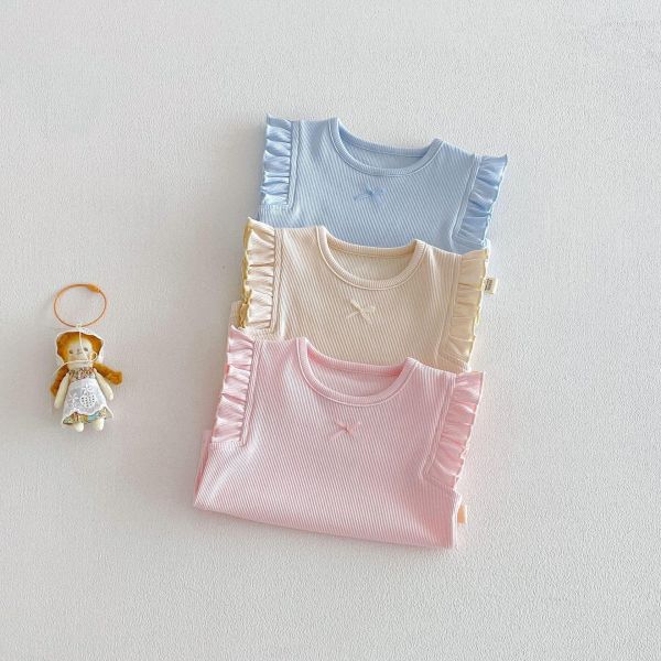素色木耳邊打底背心 