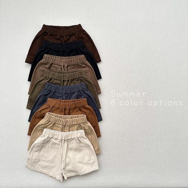 基礎百搭素色鬆緊休閒短褲 