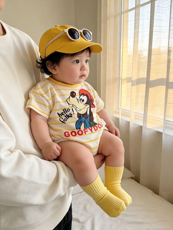 可愛高飛條紋寬鬆包屁衣(2色) 