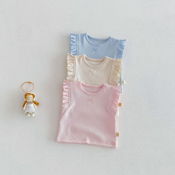 素色木耳邊打底背心 