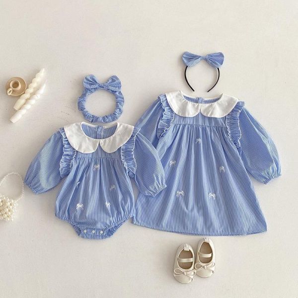 姐妹款-甜美娃娃領包屁衣/洋裝(含頭飾) 