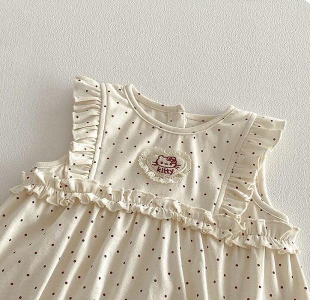 木耳邊貓咪點點包屁衣 