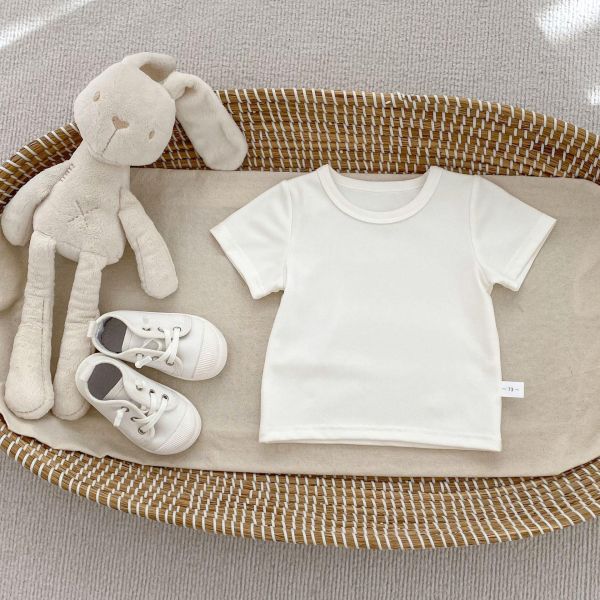 基礎百搭素色彈力圓領上衣 