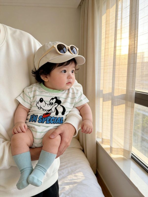 可愛高飛條紋寬鬆包屁衣(2色) 