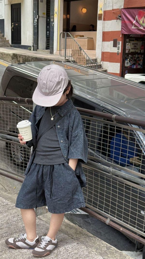 豹紋牛仔休閒兩件式套裝(2色) 