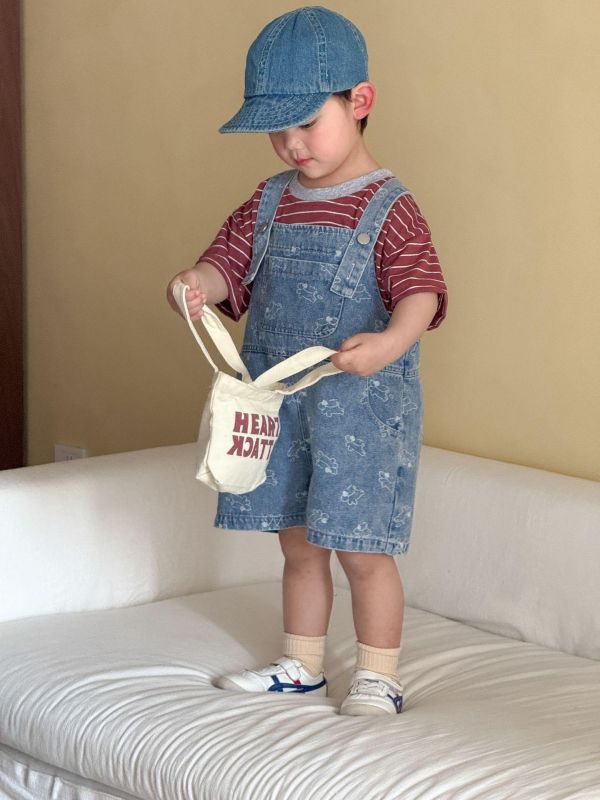 男女童狗狗/蝴蝶結牛仔吊帶褲/吊帶裙 